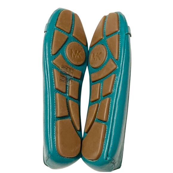 Michael Kors Womens Shoes Green Fulton Moccasins Flats 7 Leather Upper Slip On - Picture 12 of 15